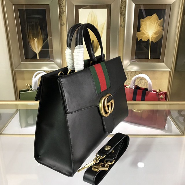 Gucci女包 476470 古馳原單女包 新款GG虎頭拼色條紋手提單肩包  gqy1207